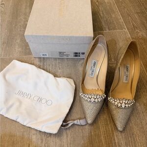 Jimmy Choo Glittering Gold Heels worn once for a wedding